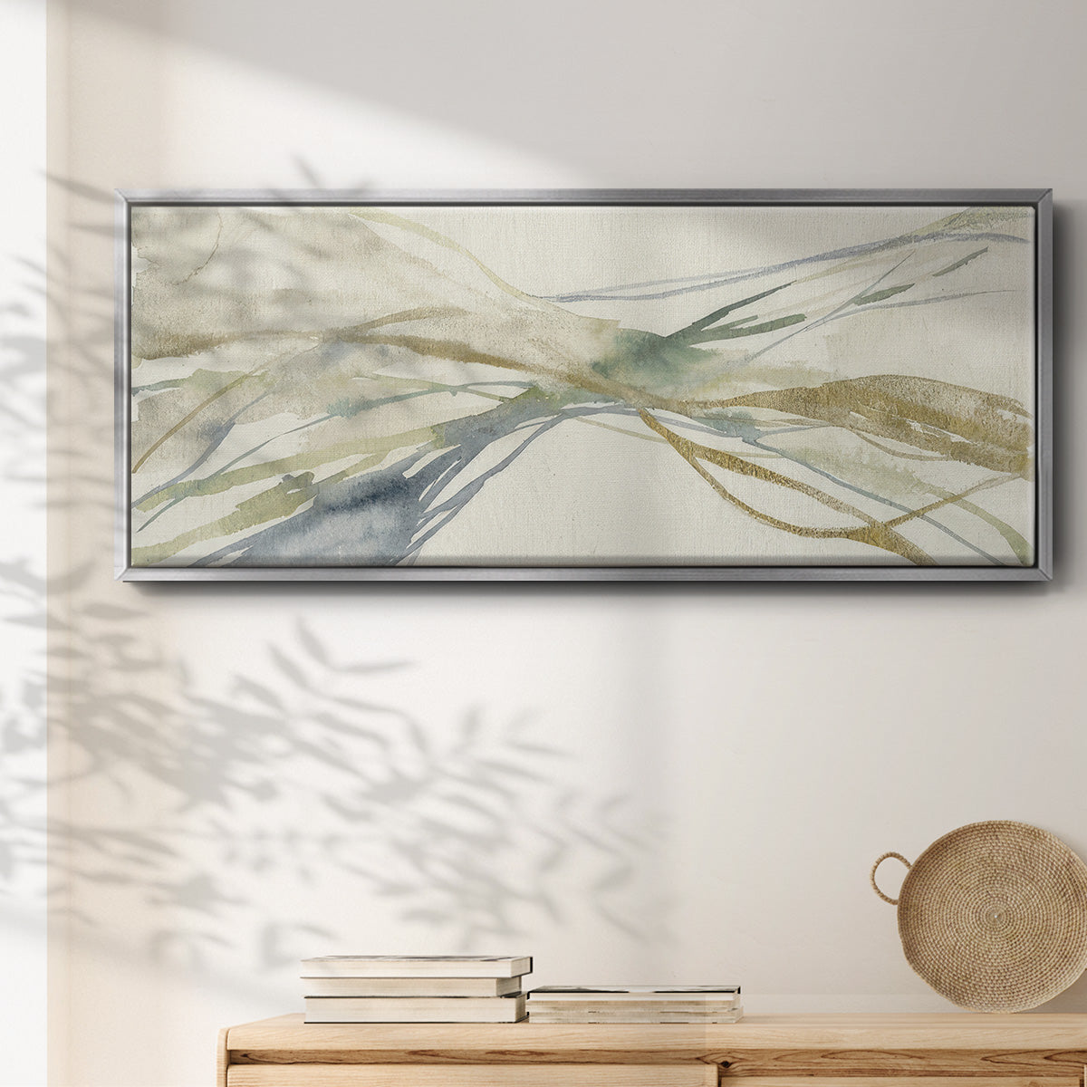 Watercolor Waves I - Floater Framed Canvas Print