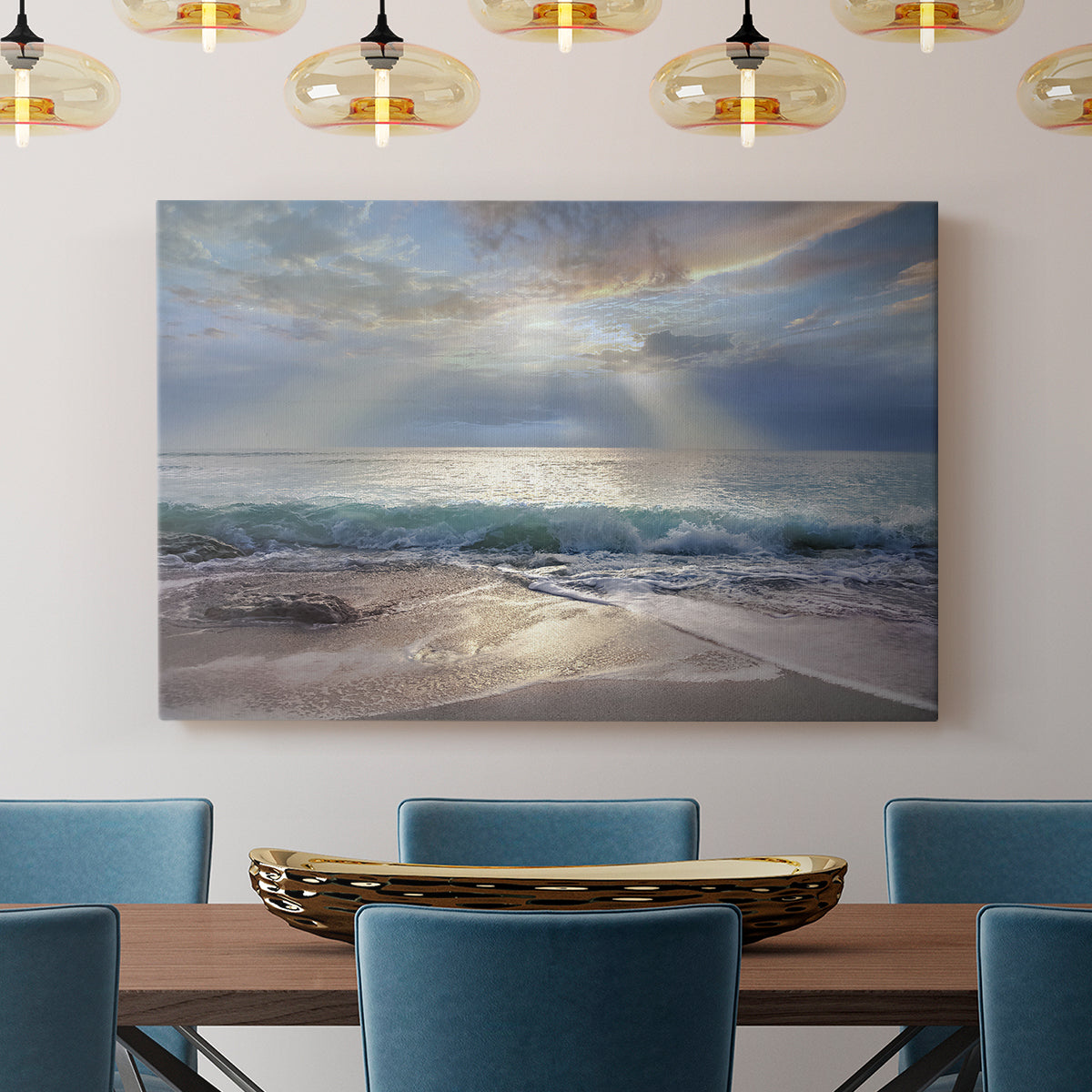 Aqua Blue Morning - Canvas Art Print