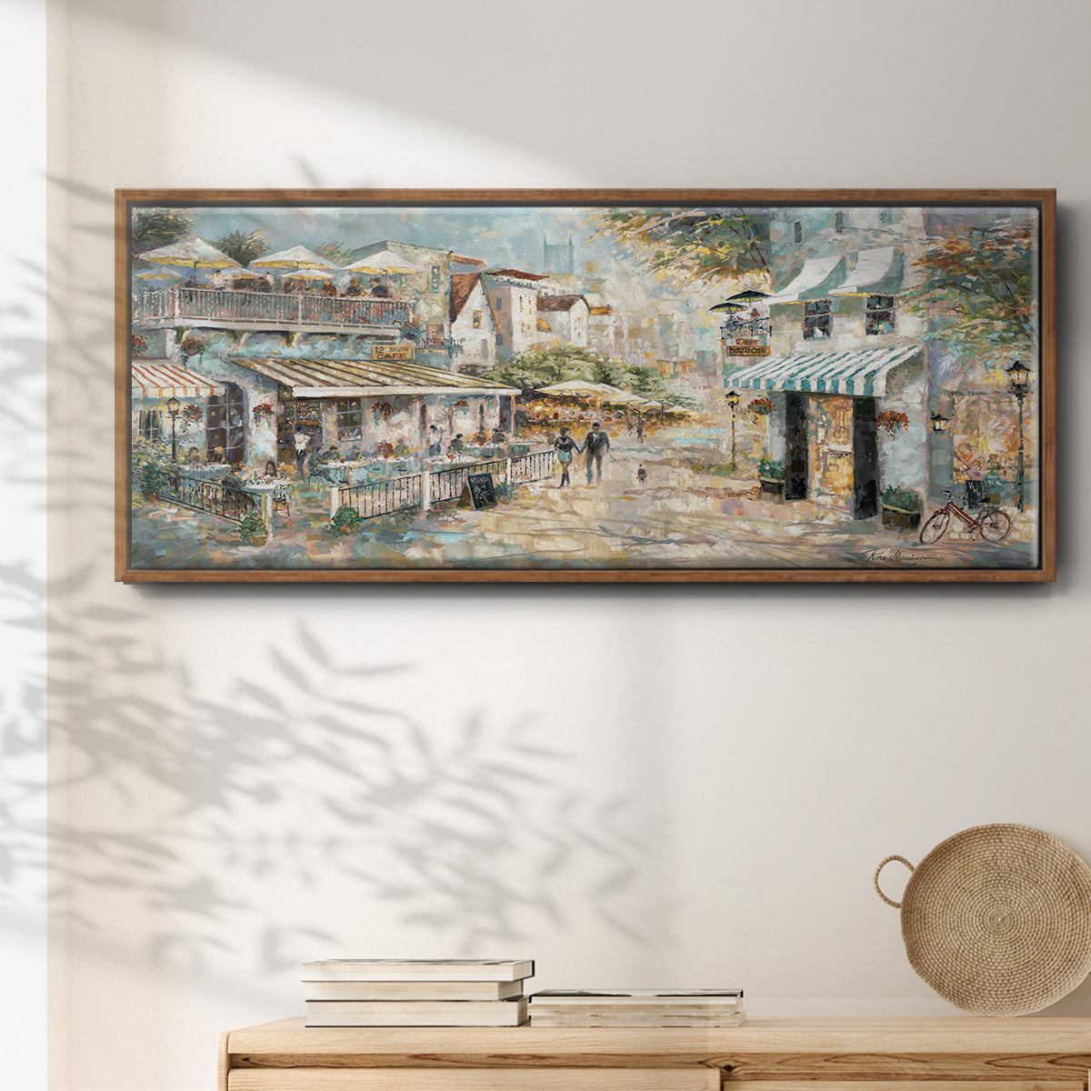 Rooftop Café - Floater Framed Canvas Print