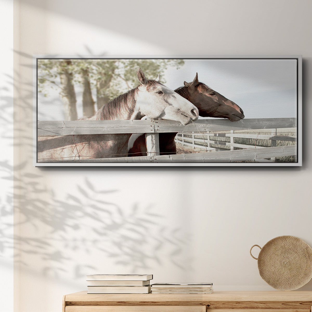 Friendly Visit - Floater Framed Canvas Print