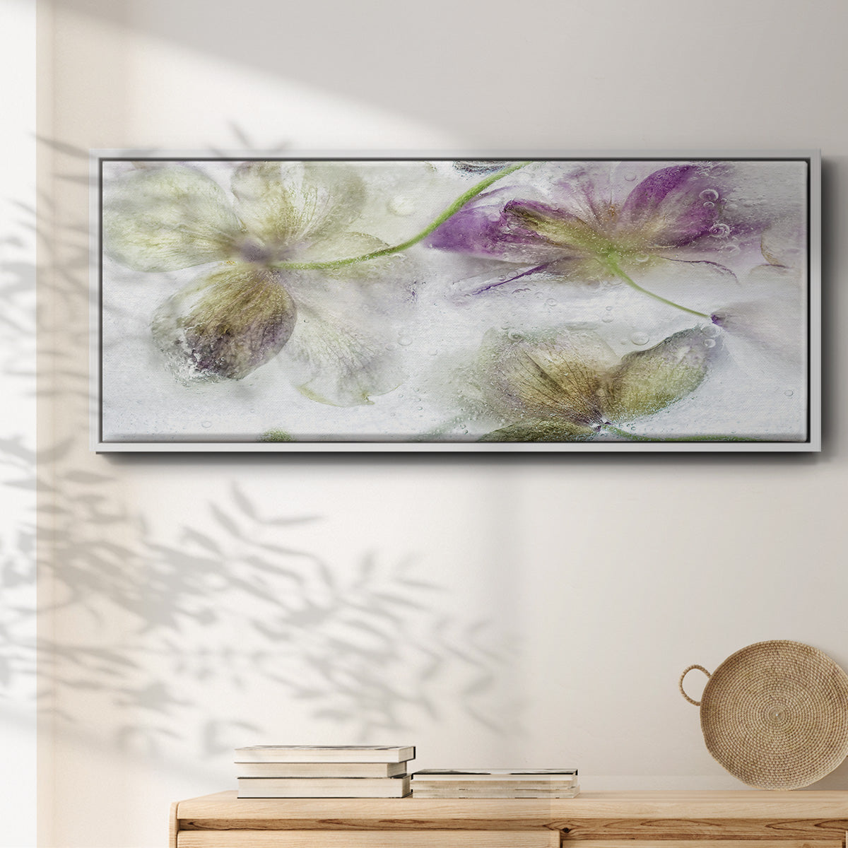 Frozen Floral IV - Floater Framed Canvas Print