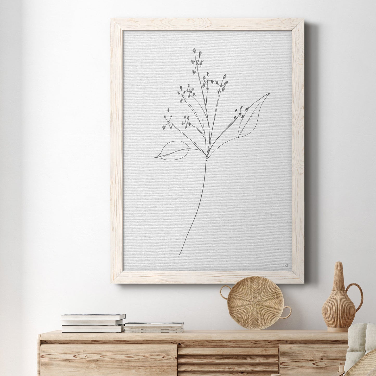 Botanical Gesture V - Premium Canvas Framed in Barnwood - Ready to Hang