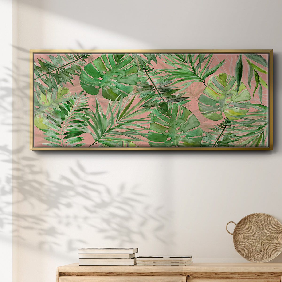 Tropical Sketchbook Coral - Floater Framed Canvas Print