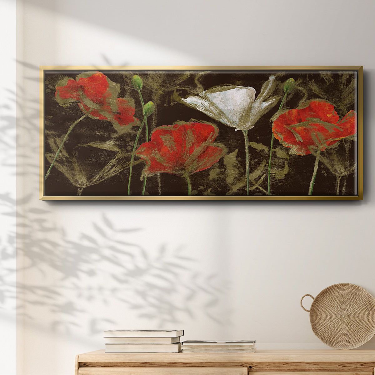 Golden Poppy - Floater Framed Canvas Print