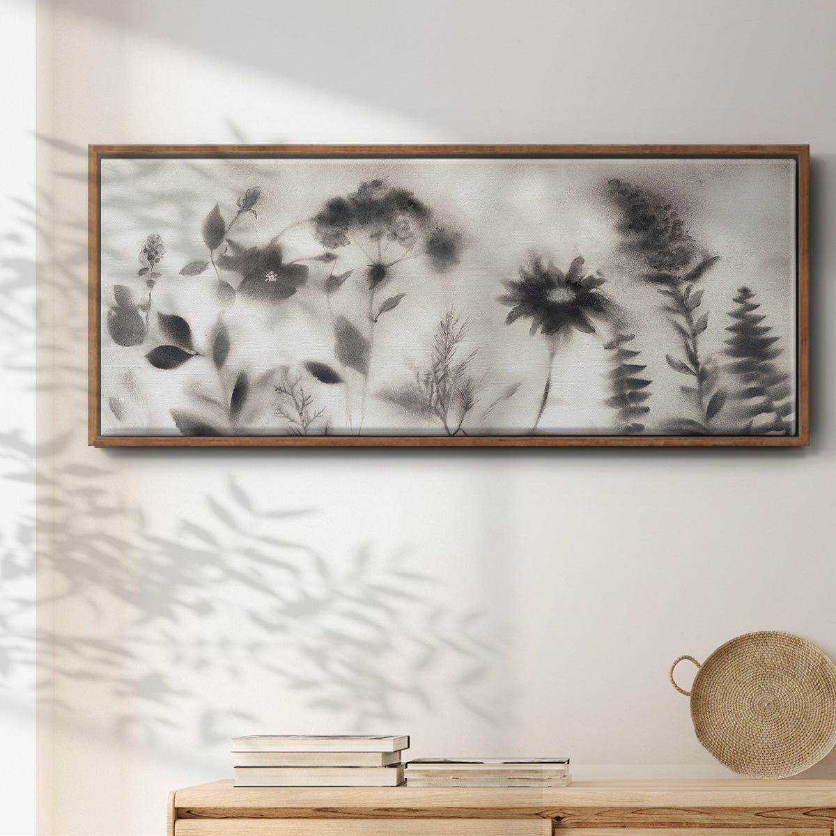 Misty Wildflower Morning - Floater Framed Canvas Print