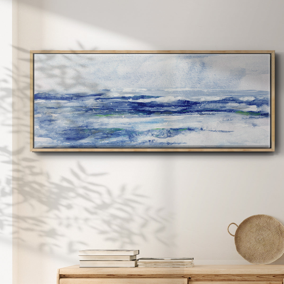 Soft Ocean Waters II - Floater Framed Canvas Print