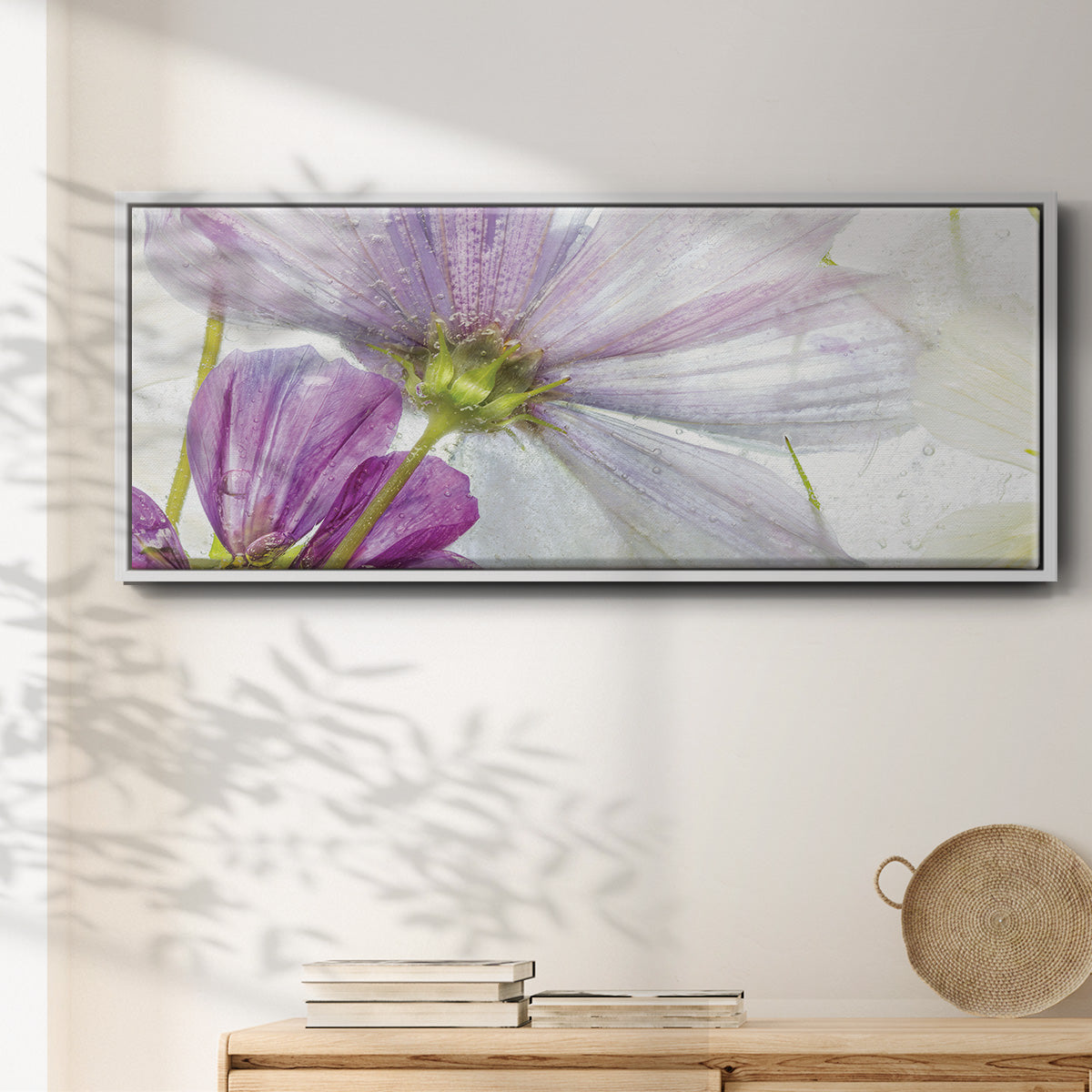 Frozen Floral I - Floater Framed Canvas Print