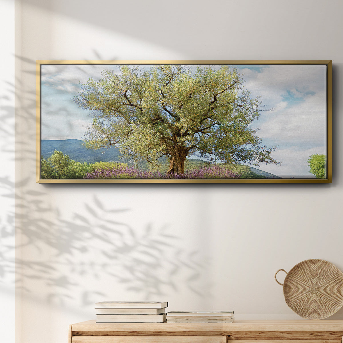 Olive Tree and Lavender - Floater Framed Canvas Print