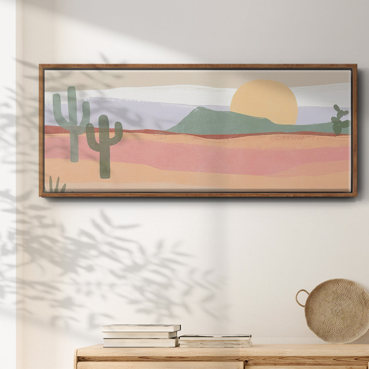 Cactus Plateau I - Floater Framed Canvas Print