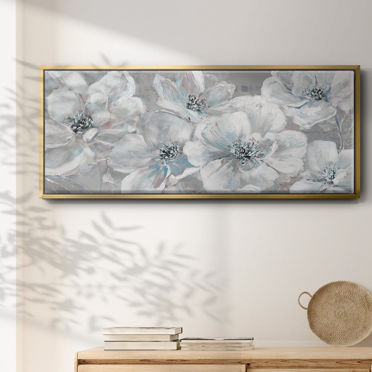Soft Teal Summer - Floater Framed Canvas Print