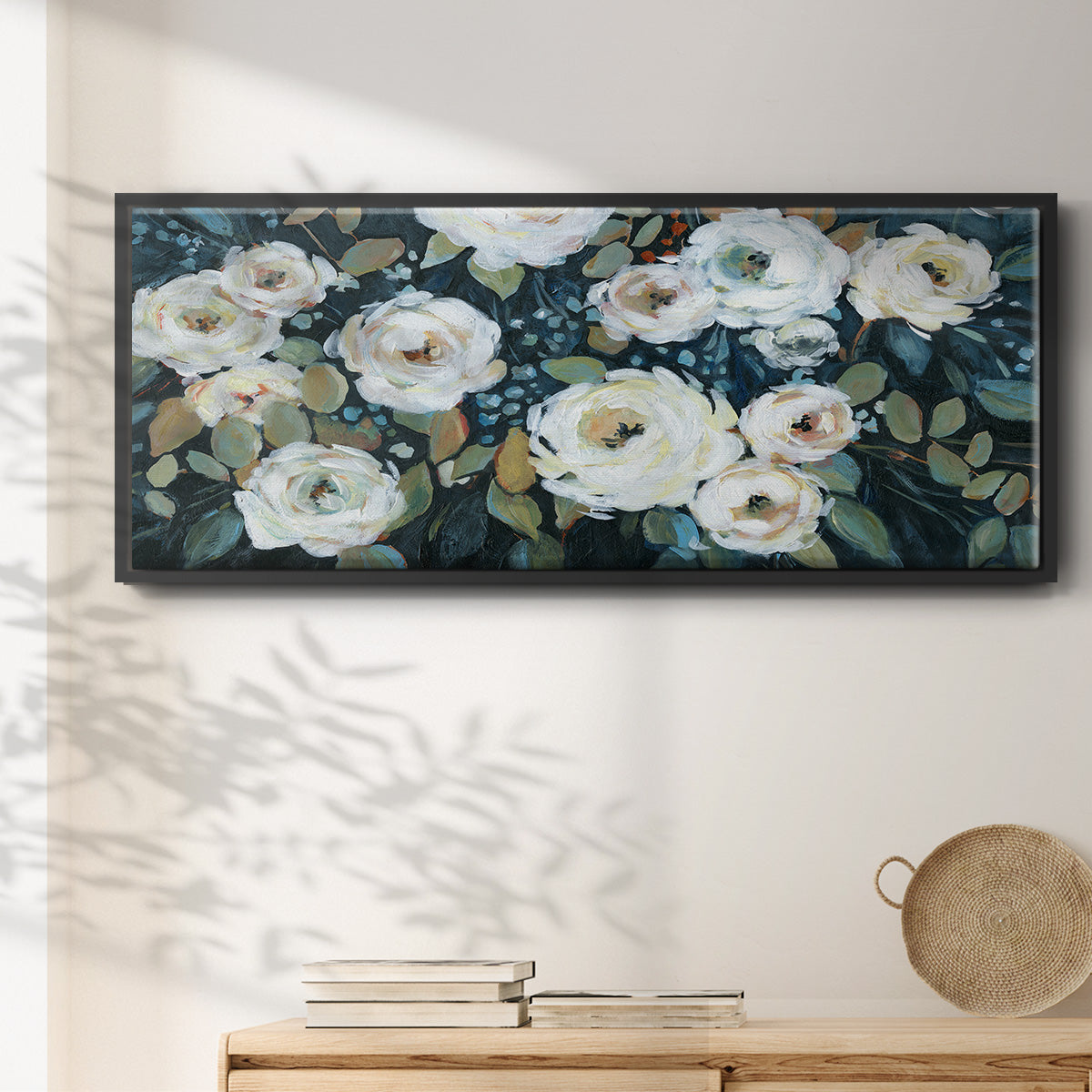 Moonlit Garden I - Floater Framed Canvas Print