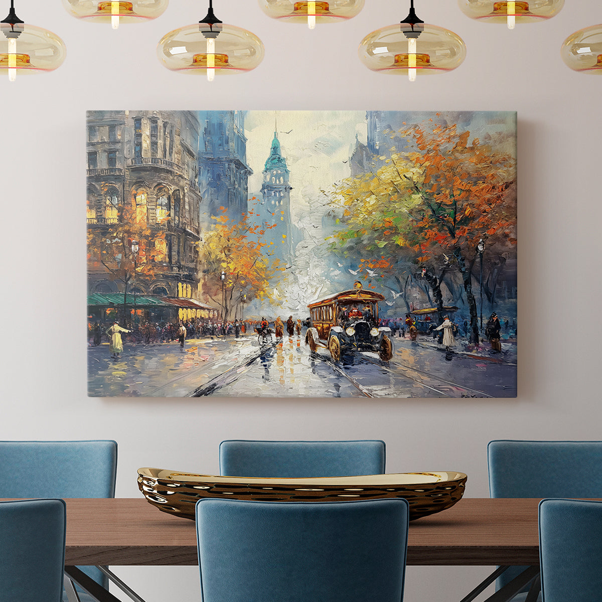 City Oil Painting XXIII - Canvas Art Print