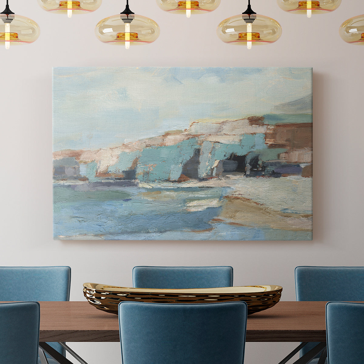 Turquoise Cliff Wall II - Canvas Art Print