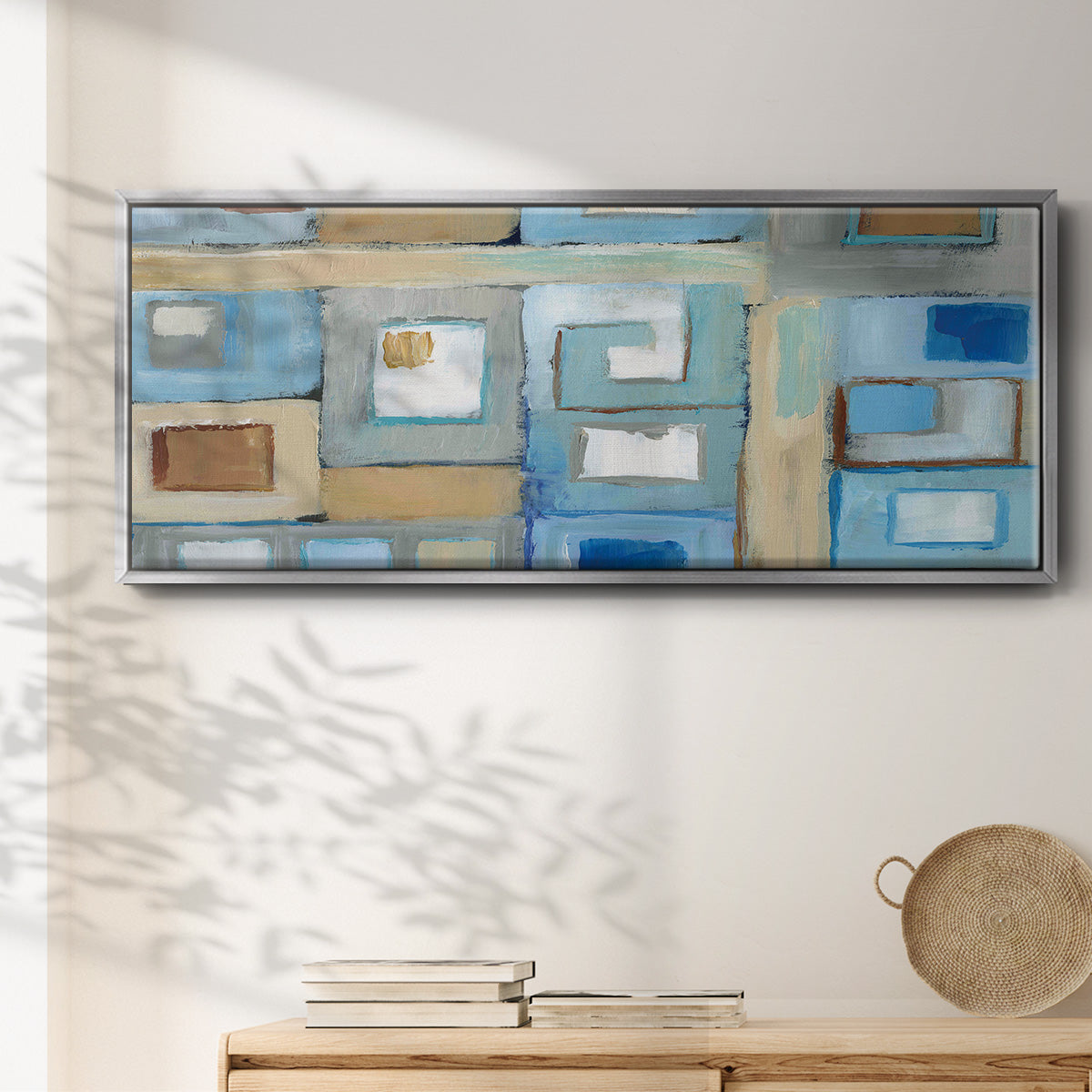 Variation on Greek Key II - Floater Framed Canvas Print