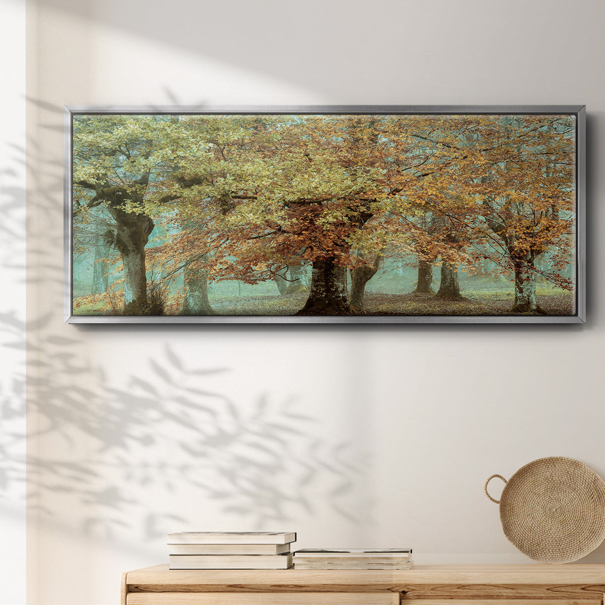 Teal Tree - Floater Framed Canvas Print