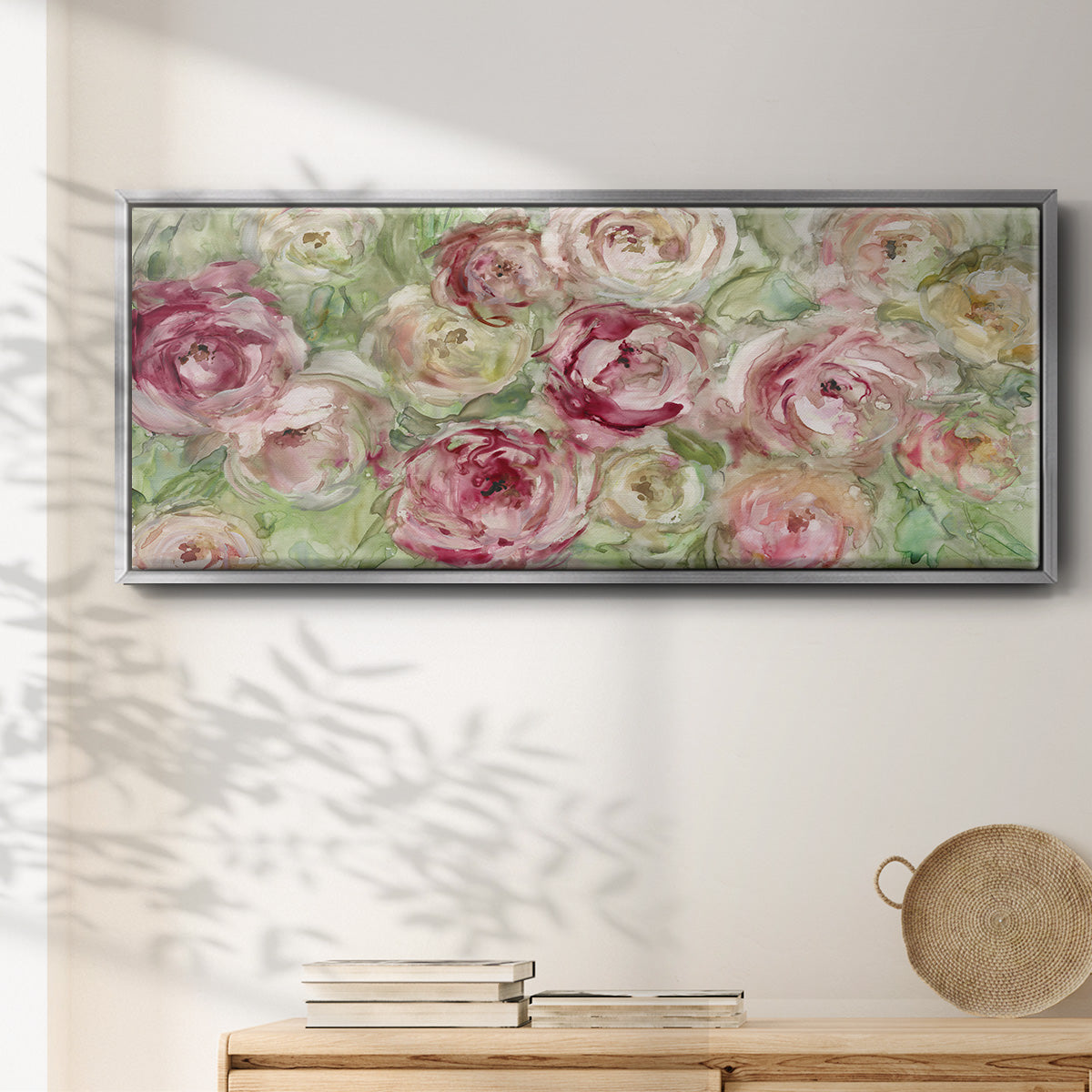 Climbing Rose - Floater Framed Canvas Print
