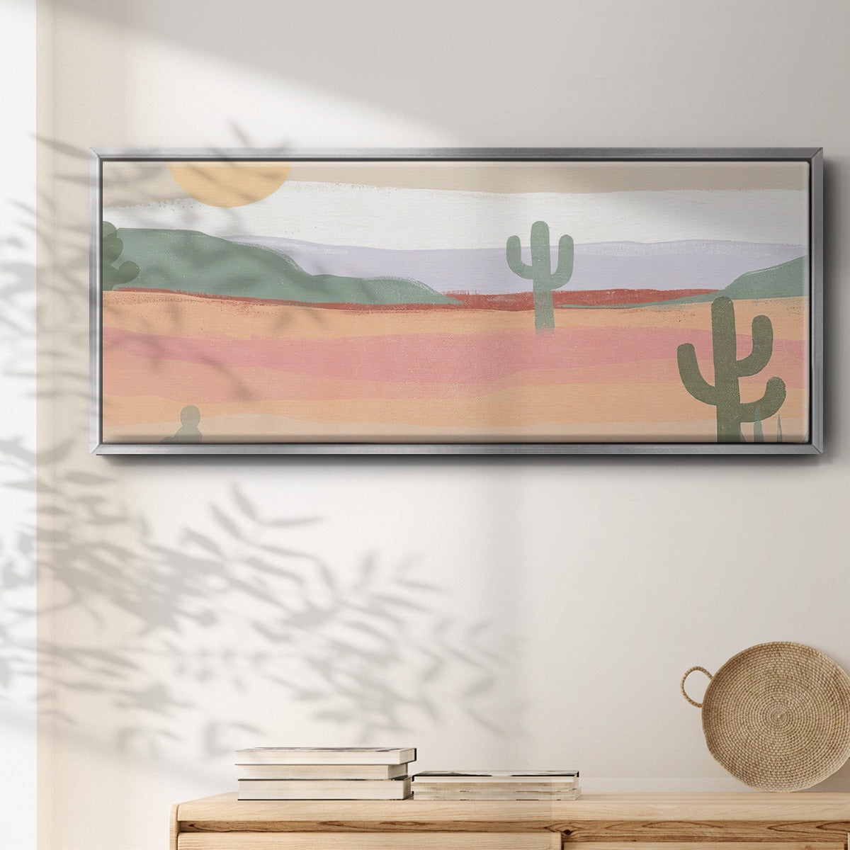 Cactus Plateau II - Floater Framed Canvas Print