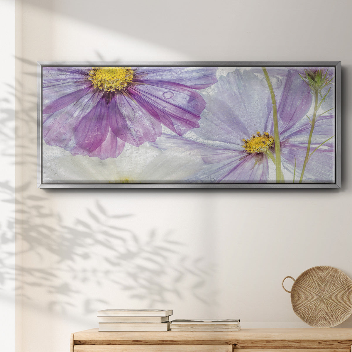 Frozen Floral II - Floater Framed Canvas Print