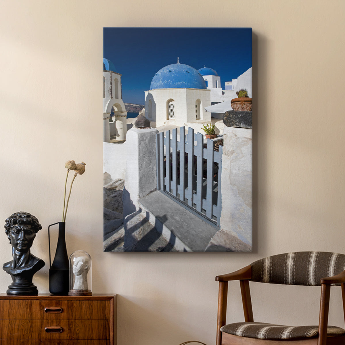 Santorini Sidewalk - Canvas Art Print