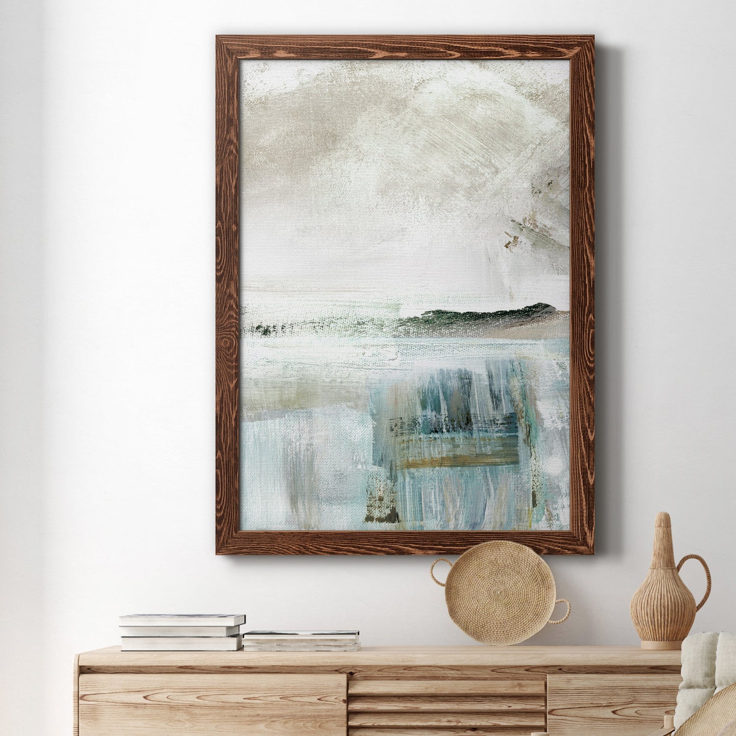 Summer Teal II - Premium Canvas Framed in Barnwood - Ready to Hang