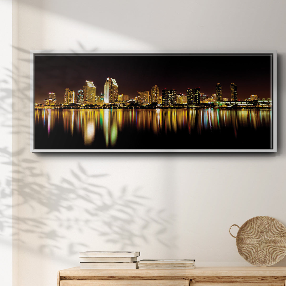San Diego Skyline - Floater Framed Canvas Print