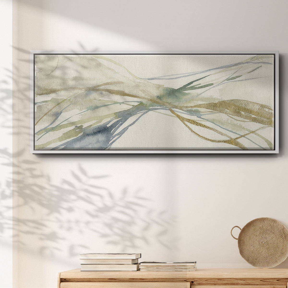 Watercolor Waves I - Floater Framed Canvas Print