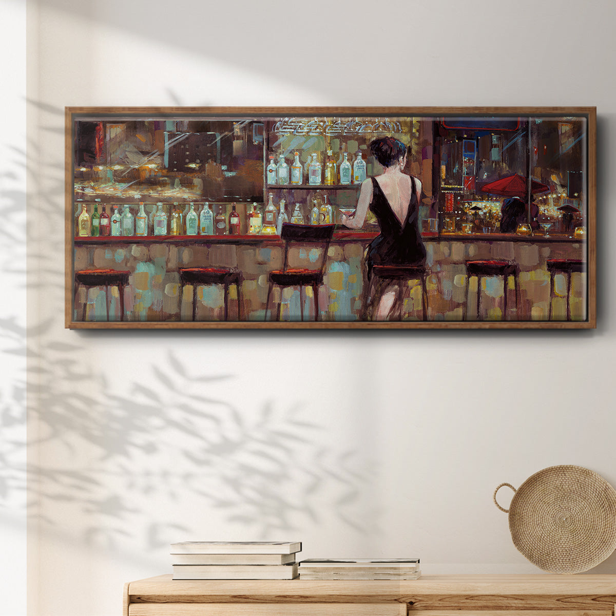 Elegant in Black - Floater Framed Canvas Print
