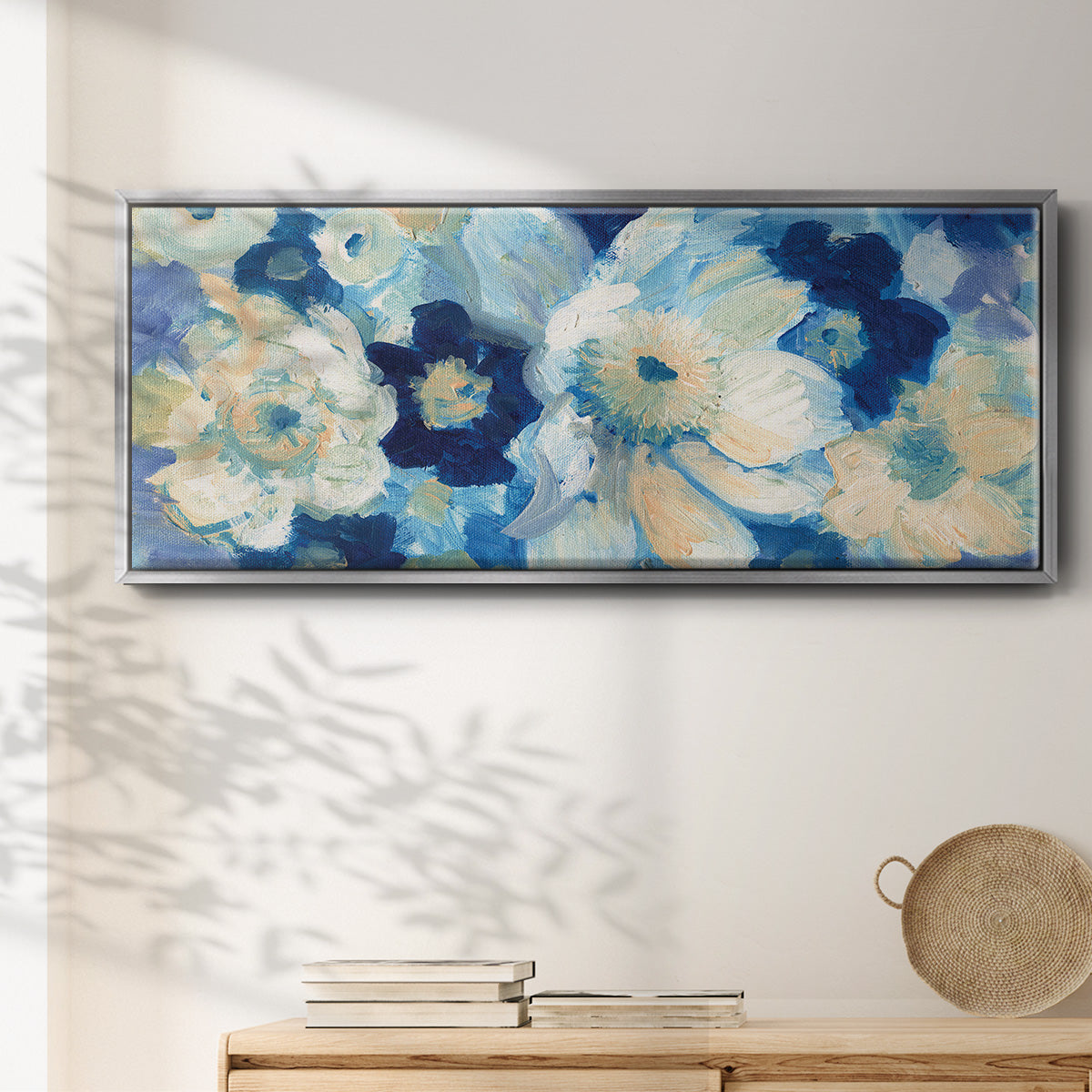 Blue Nocturne II - Floater Framed Canvas Print