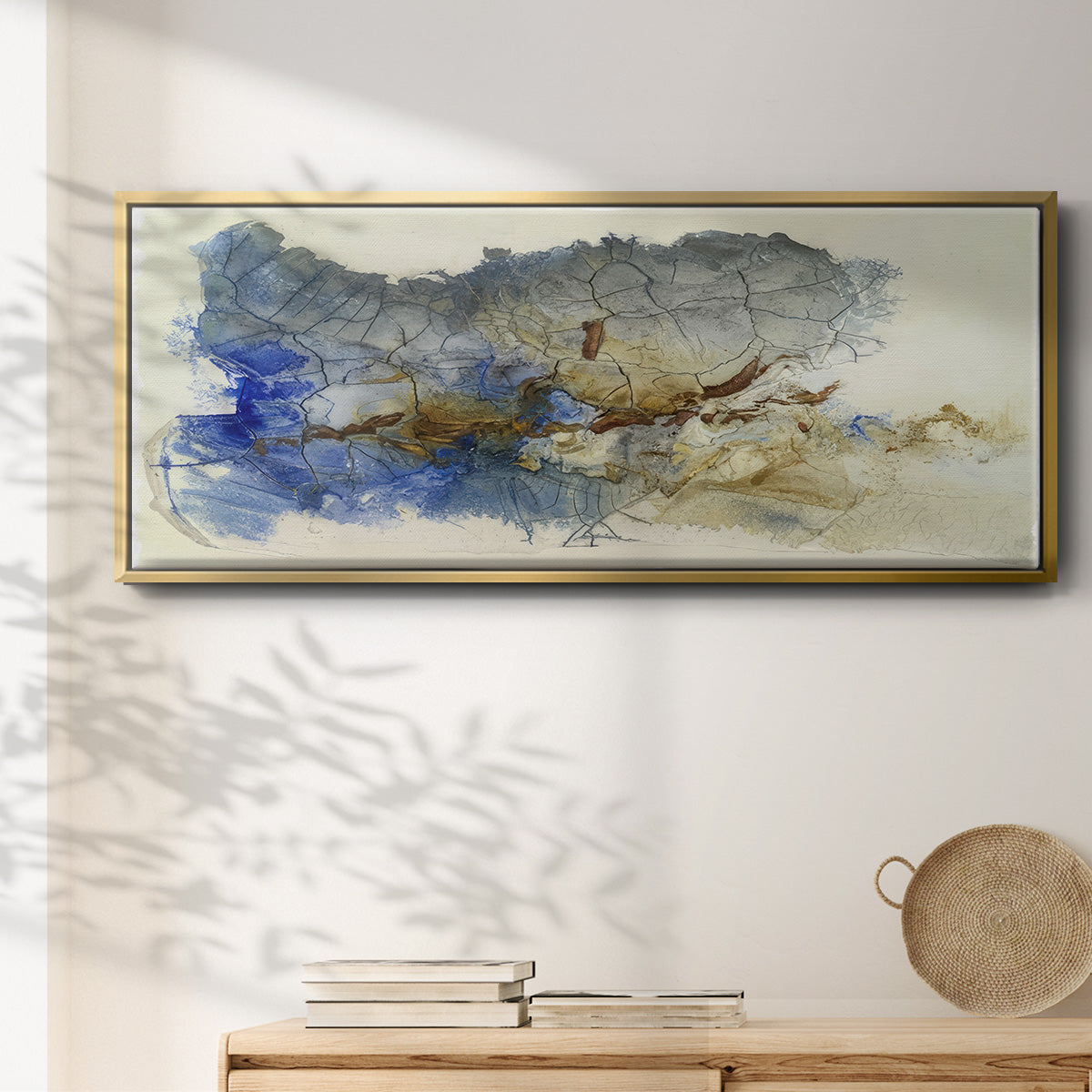 Golden Cleft I  - Floater Framed Canvas Print