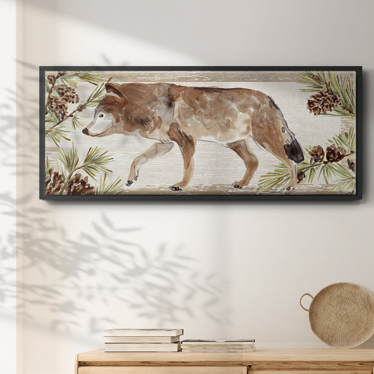 Rustic Barnwood Animals Collection D - Floater Framed Canvas Print