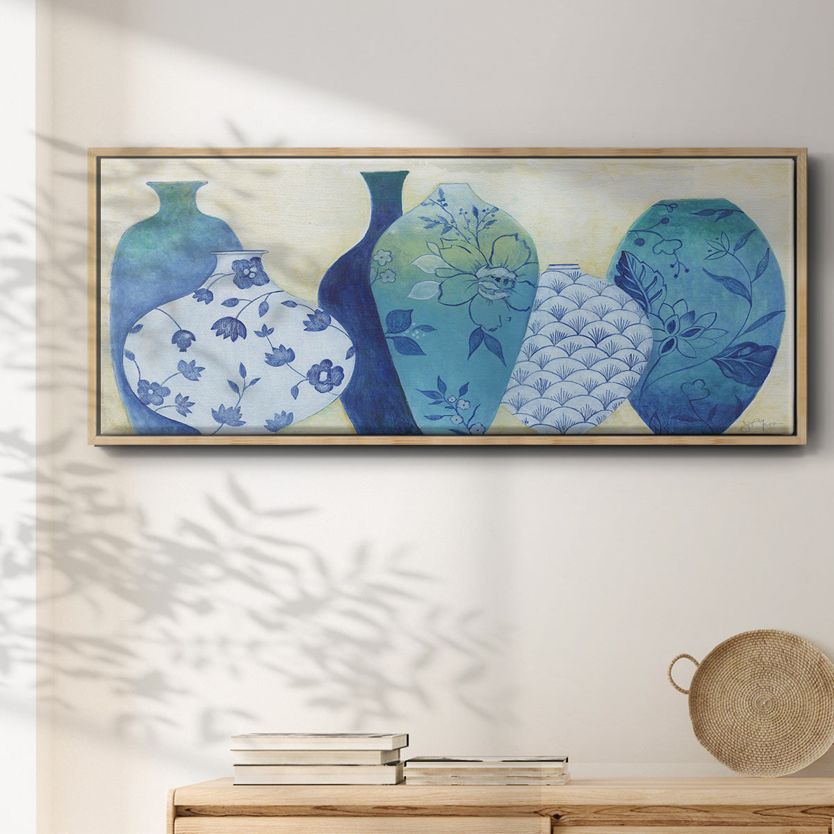 Chinoiserie Home - Floater Framed Canvas Print