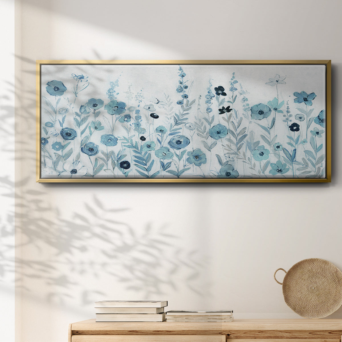 Endless Field of Blue - Floater Framed Canvas Print