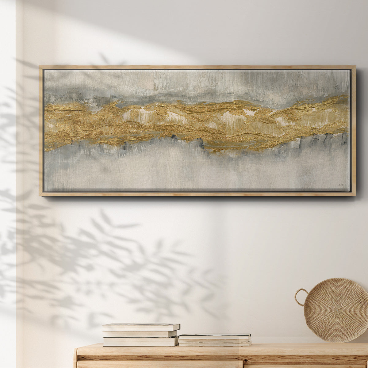 Golden Stream - Floater Framed Canvas Print
