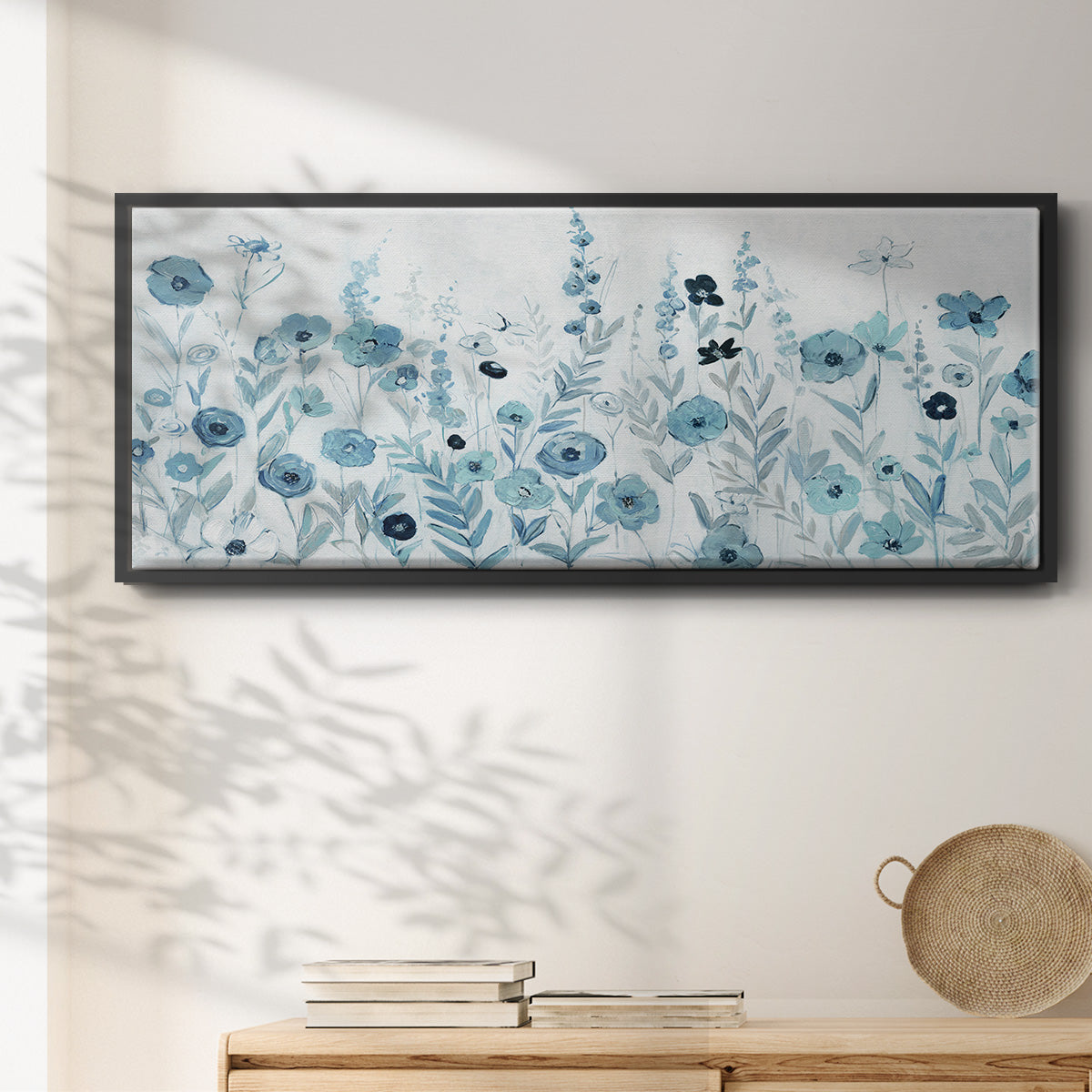 Endless Field of Blue - Floater Framed Canvas Print