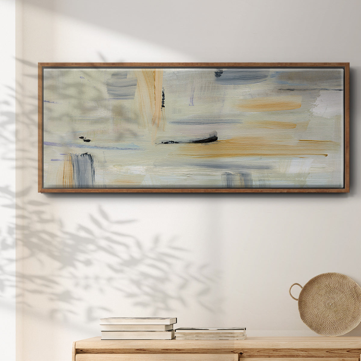 Gray Absract - Floater Framed Canvas Print