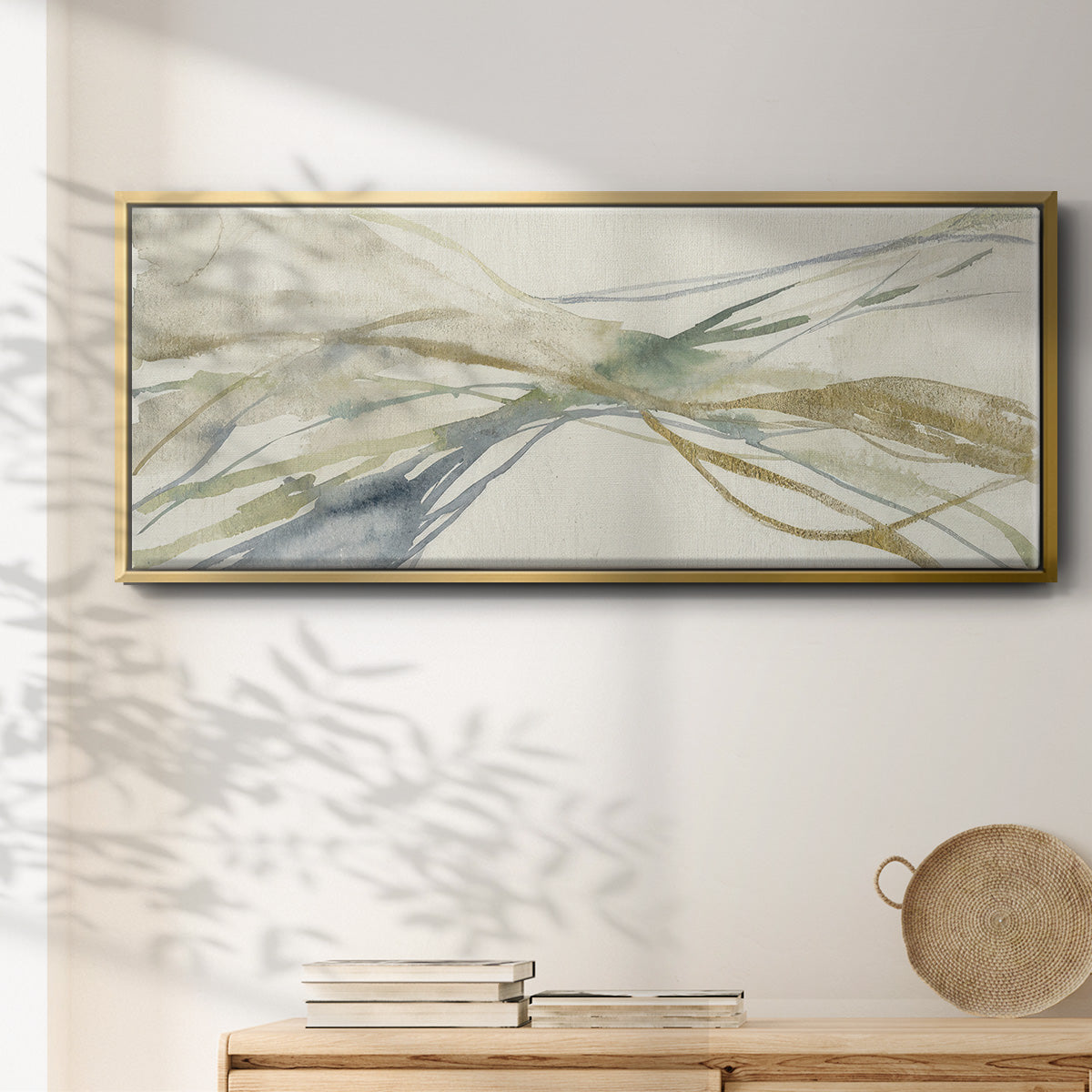 Watercolor Waves I - Floater Framed Canvas Print
