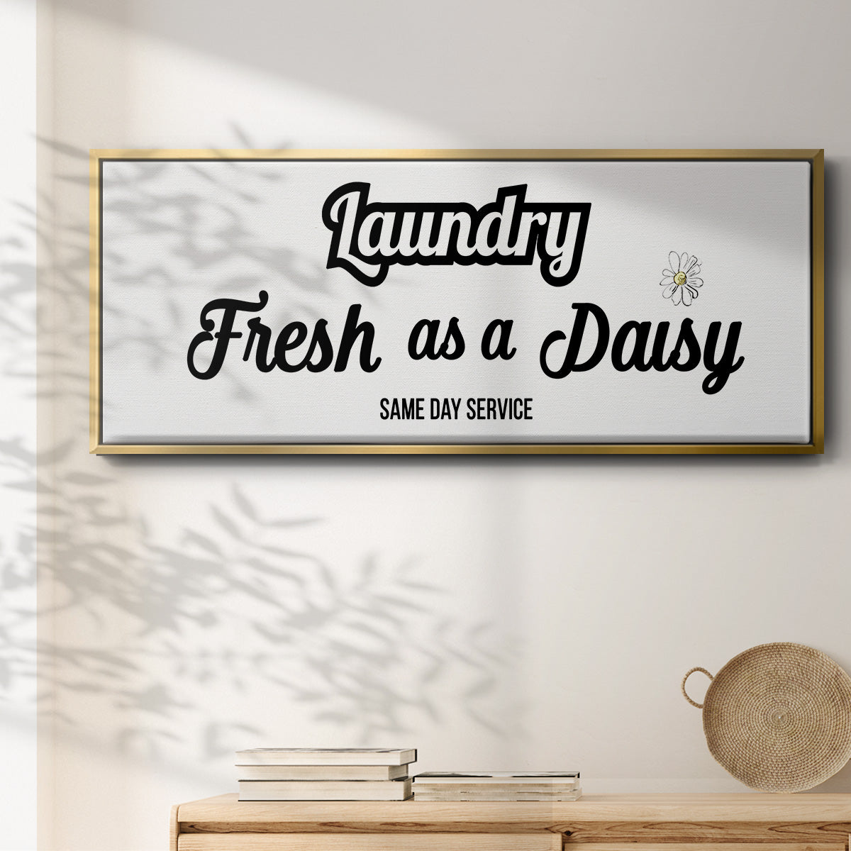 Daisy Laundry - Floater Framed Canvas Print