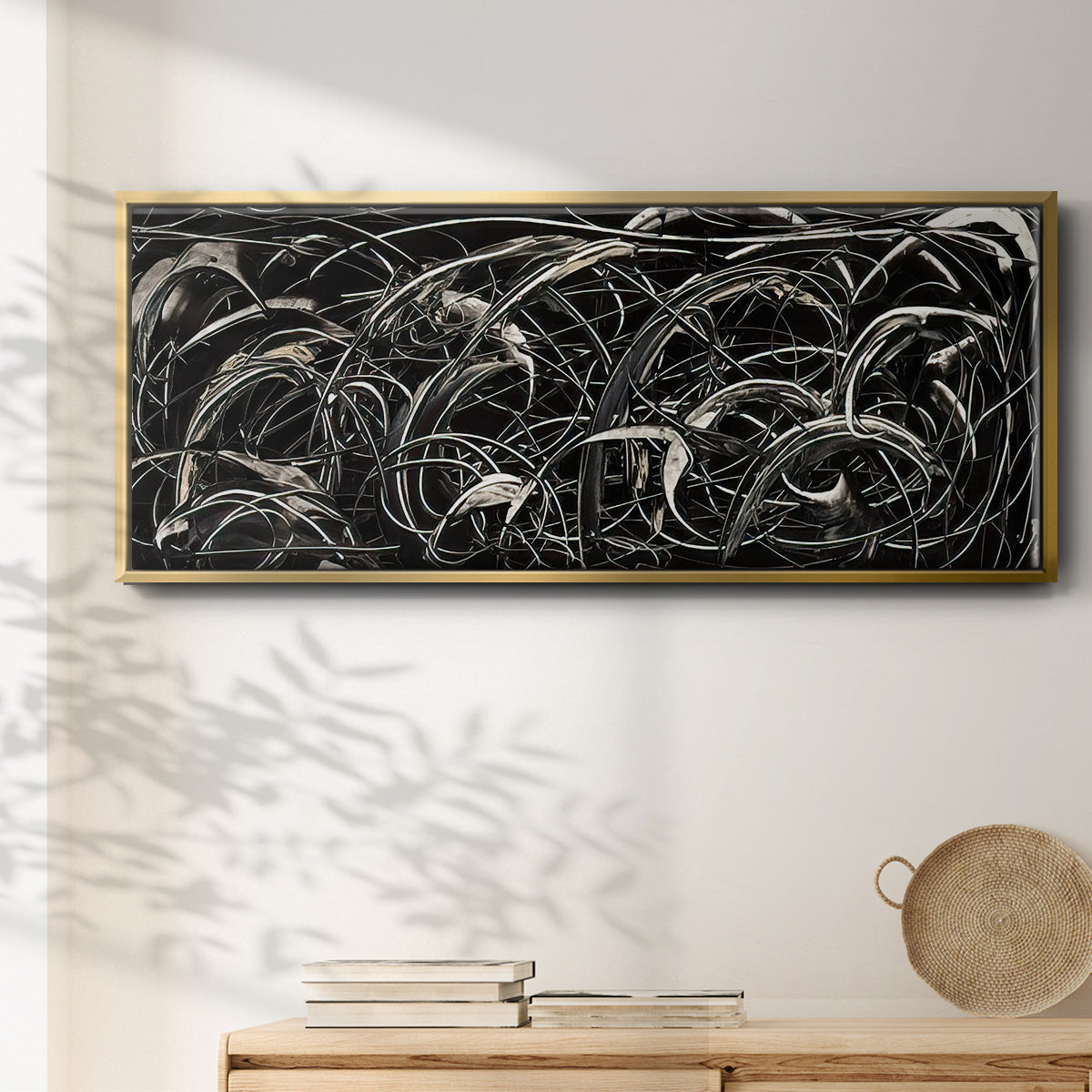Linear Movement I - Floater Framed Canvas Print