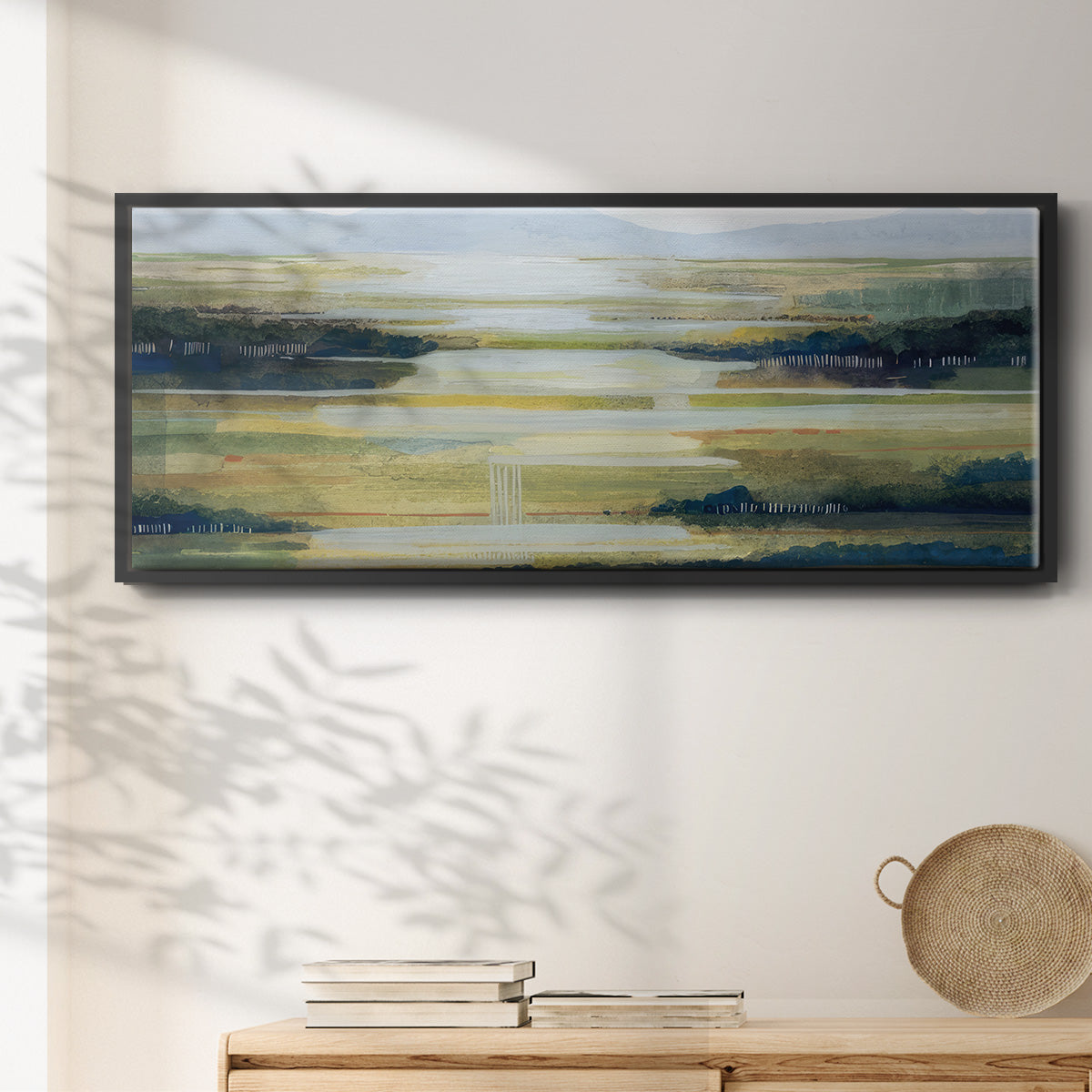 Lime Strata I - Floater Framed Canvas Print