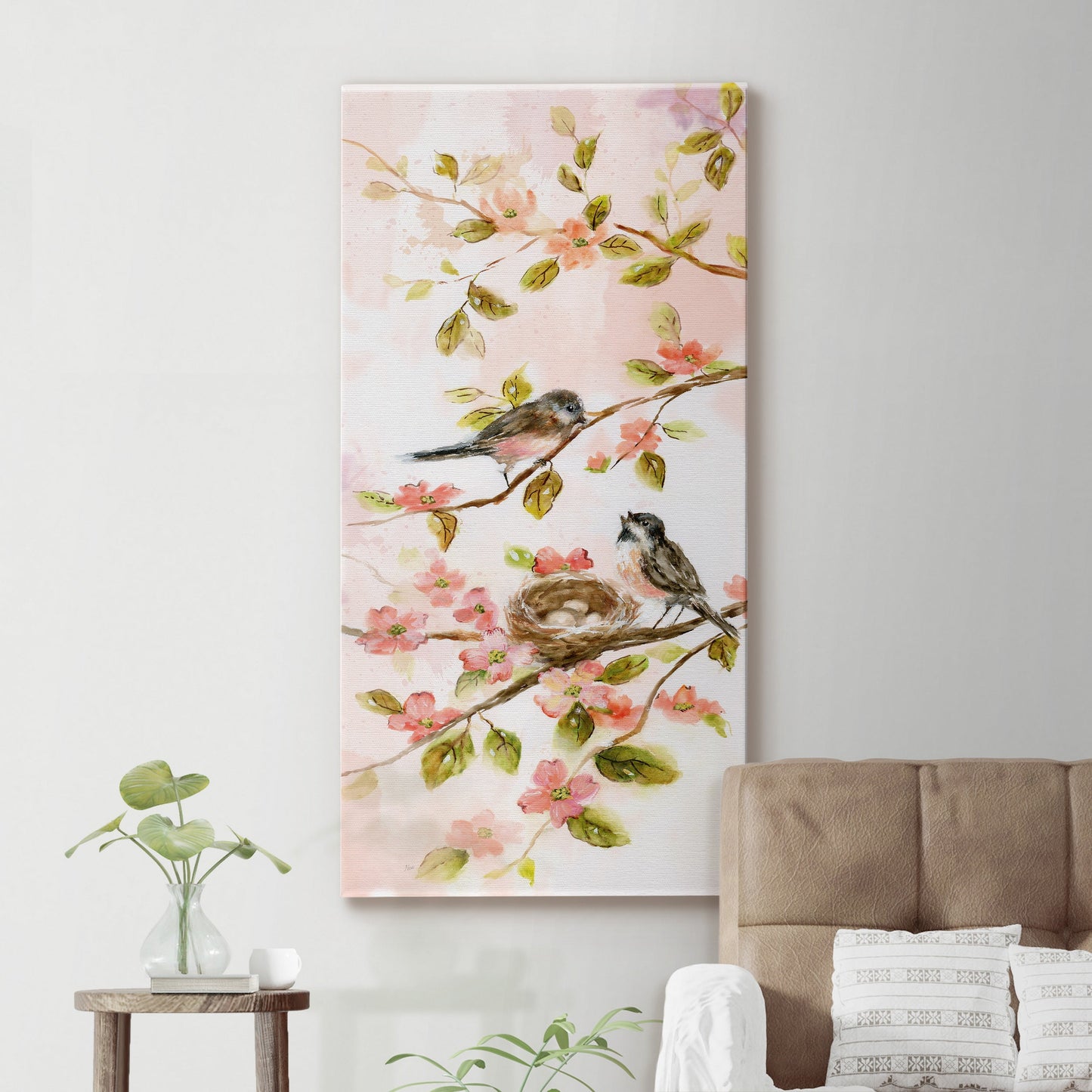 Blushing Birds II - Premium Gallery Wrapped Canvas - Ready to Hang