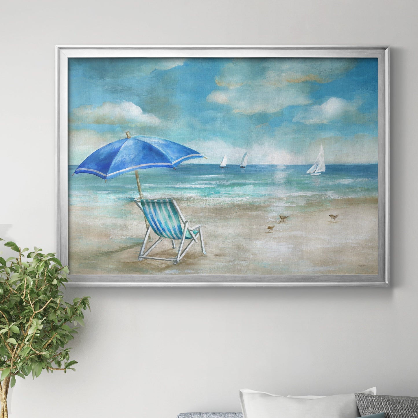 Serene Morning - Modern Framed Canvas Print