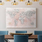 Pink Cheetah Map - Canvas Art Print