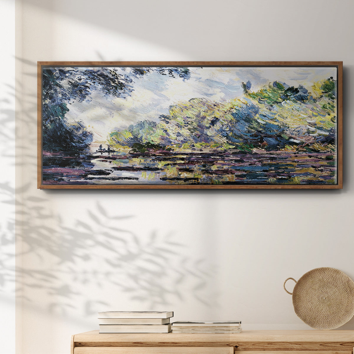 Section of the Seine, Near Giverny, 1885 - Floater Framed Canvas Print