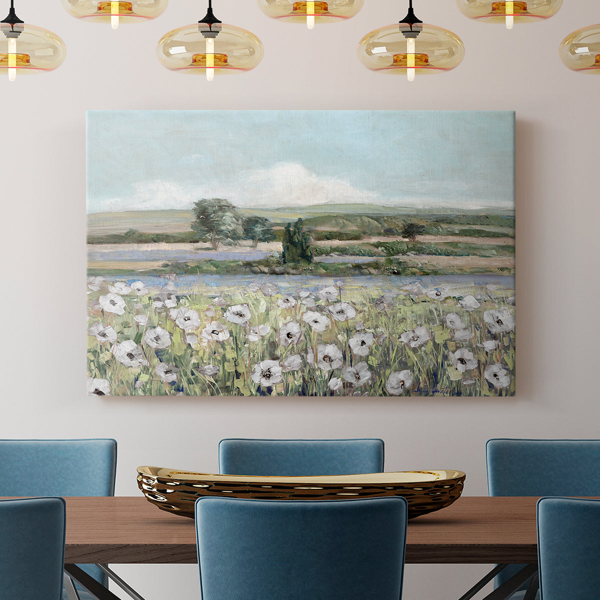 Vintage Poppy Valley - Canvas Art Print