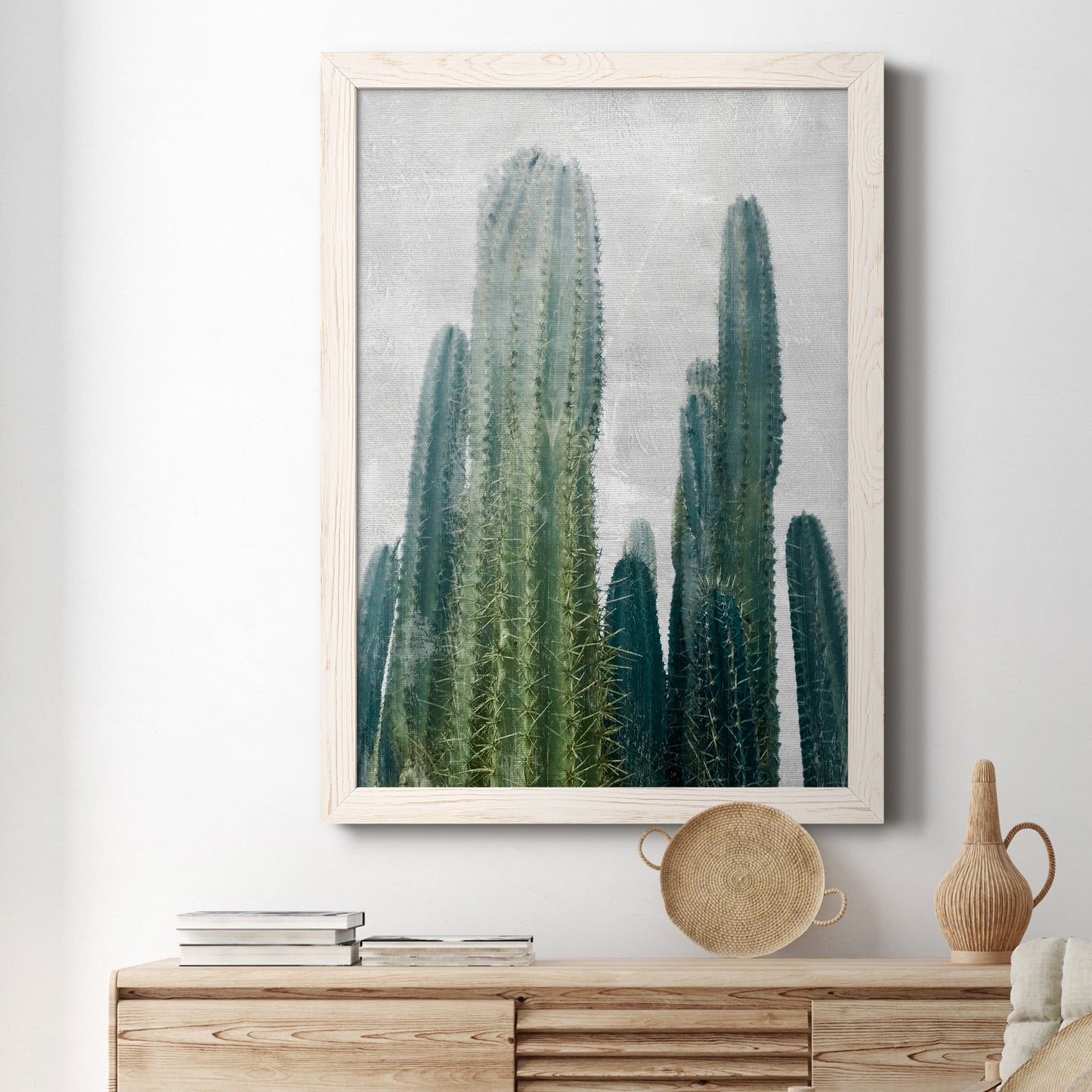 Aruba Cacti I - Premium Canvas Framed in Barnwood - Ready to Hang