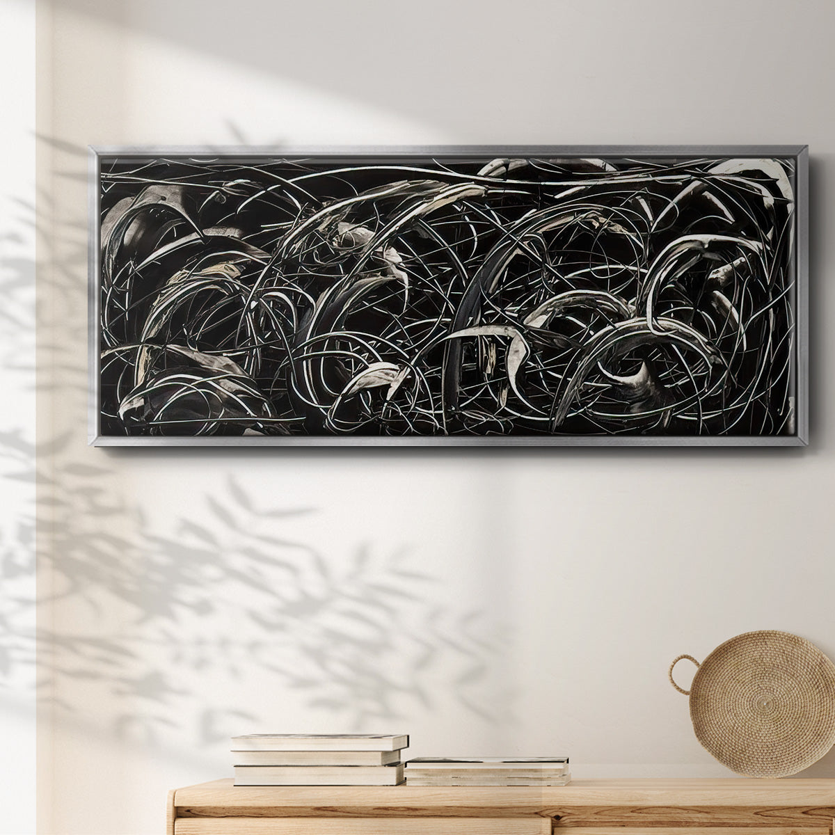 Linear Movement I - Floater Framed Canvas Print