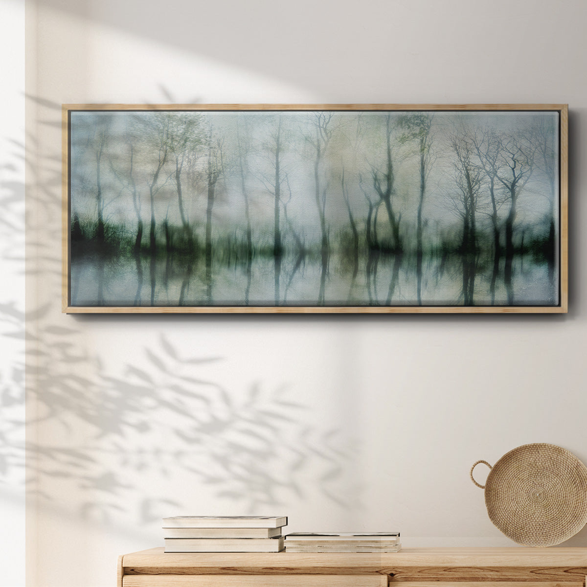 Mirrored Pond - Floater Framed Canvas Print