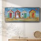 Bright Beach Huts - Floater Framed Canvas Print