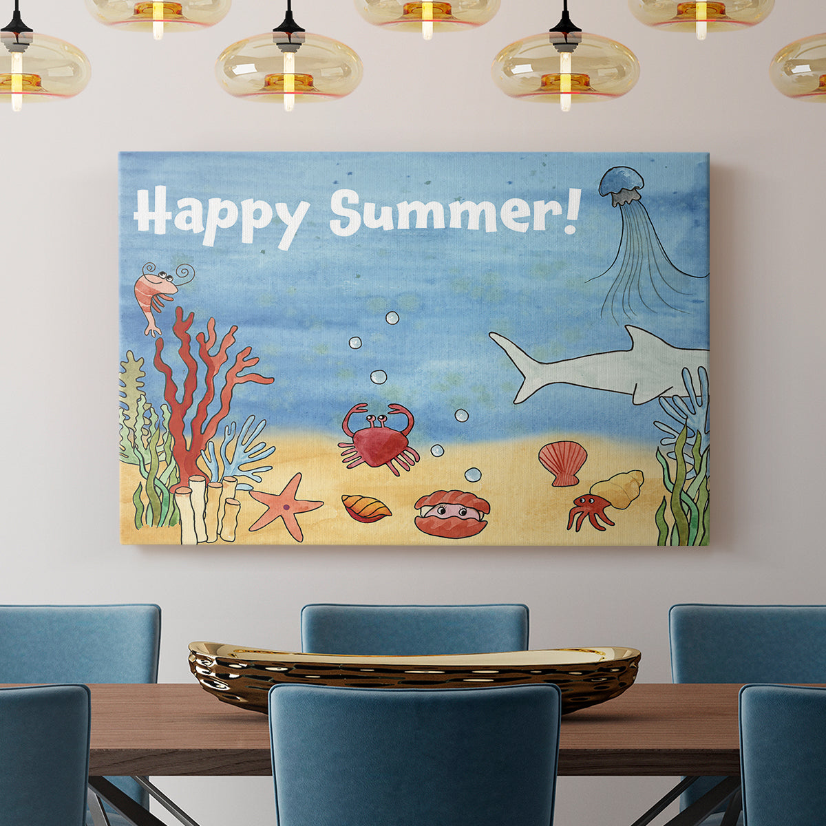 Cute Sea Creatures I - Canvas Art Print