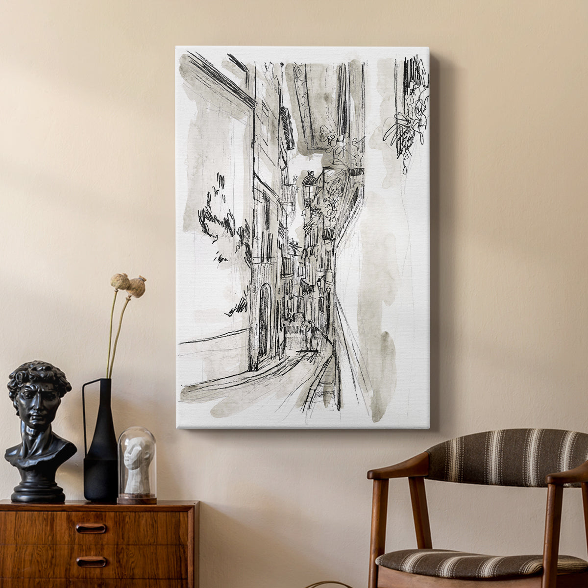 Europe Street Sketches I - Canvas Art Print